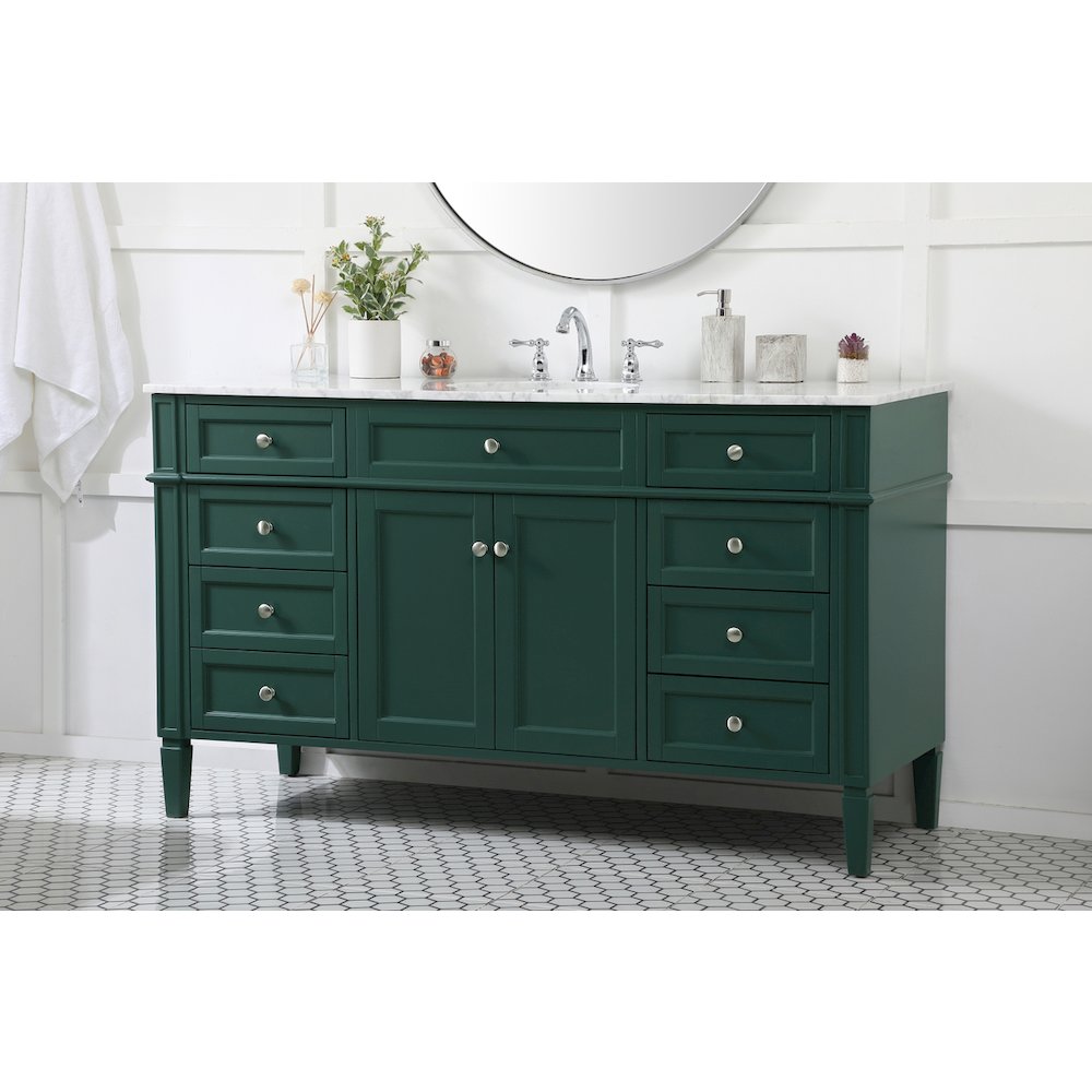 60 inch Single bathroom vanity in green