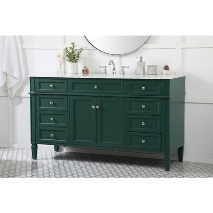 60 inch Single bathroom vanity in green
