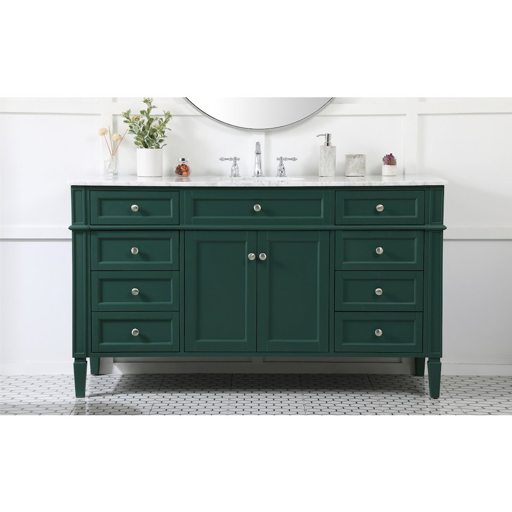 60 inch Single bathroom vanity in green