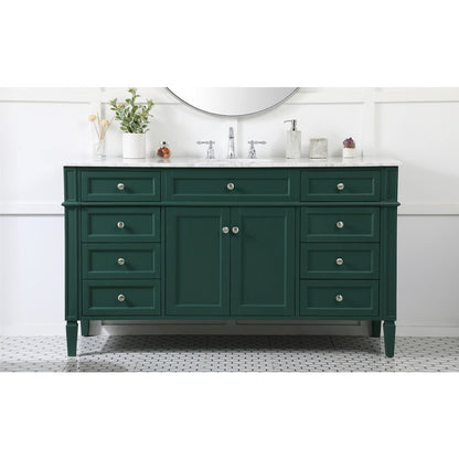 60 inch Single bathroom vanity in green