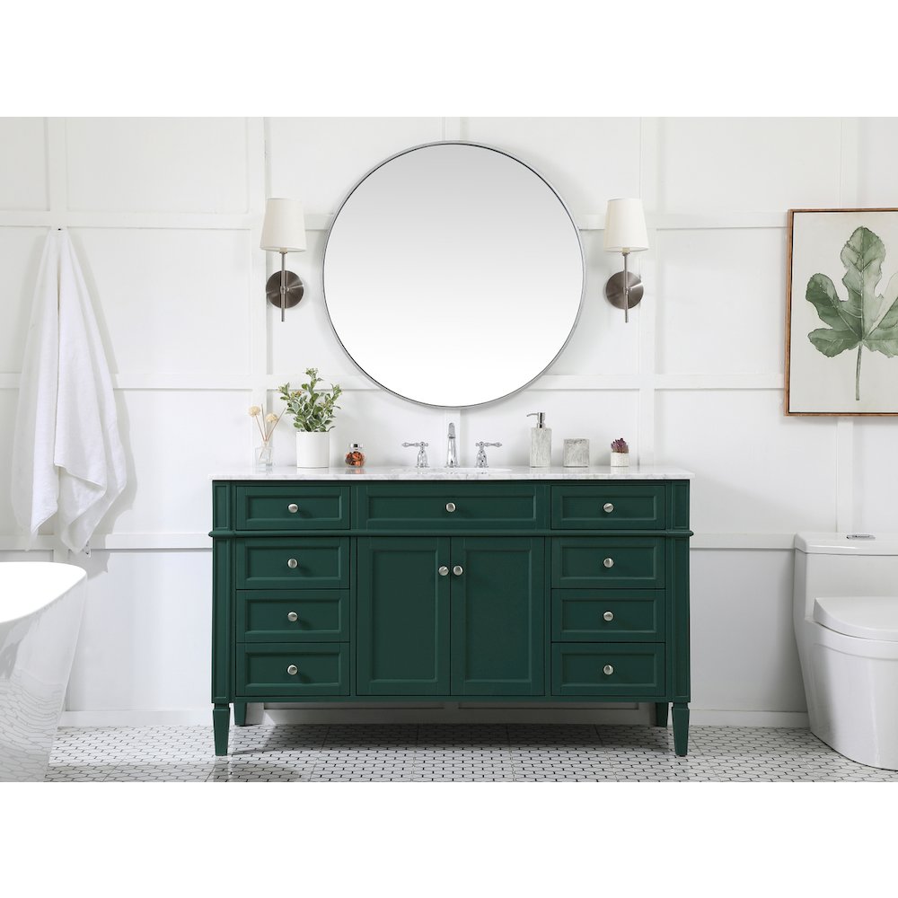 60 inch Single bathroom vanity in green