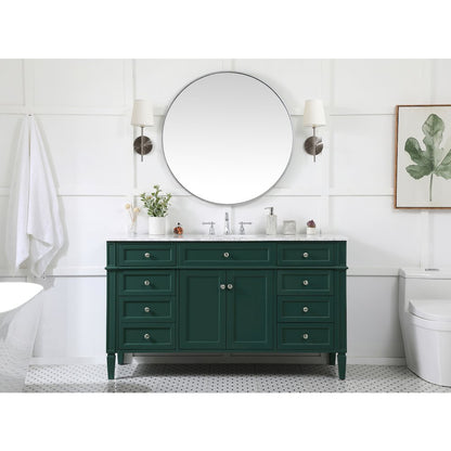 60 inch Single bathroom vanity in green