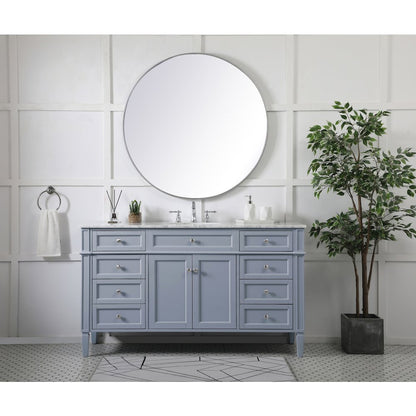 60 inch Single bathroom vanity in grey