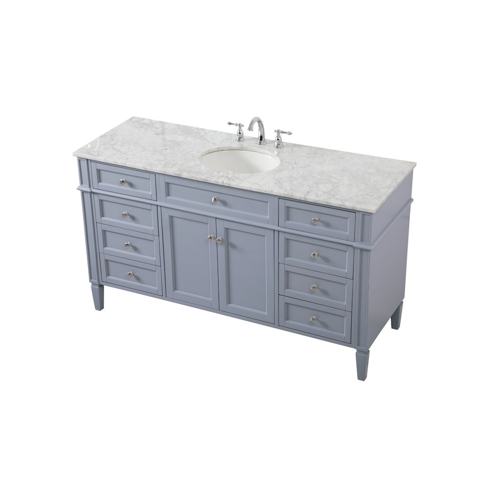 60 inch Single bathroom vanity in grey
