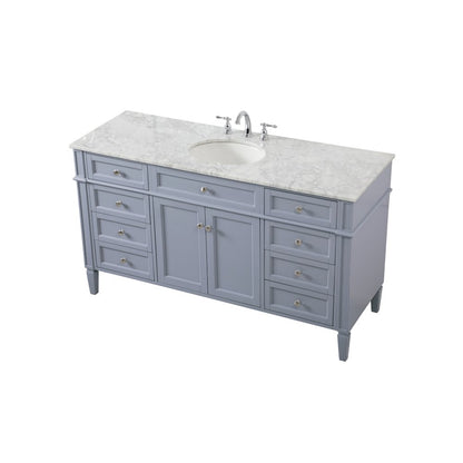 60 inch Single bathroom vanity in grey