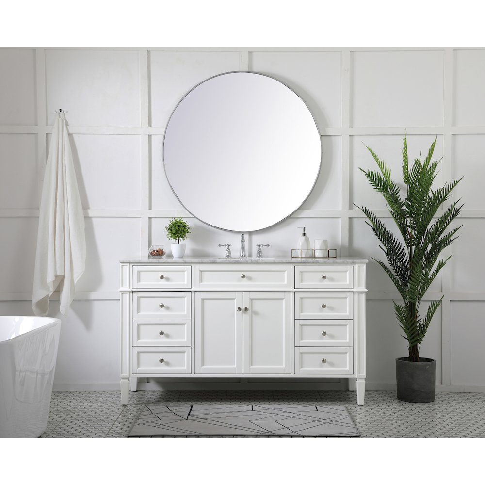 60 inch Single bathroom vanity in white