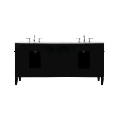 72 inch double bathroom vanity in black