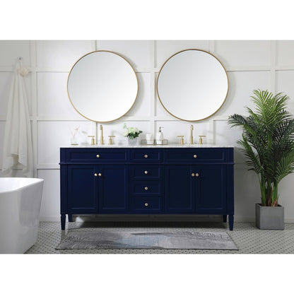 72 inch double bathroom vanity in blue