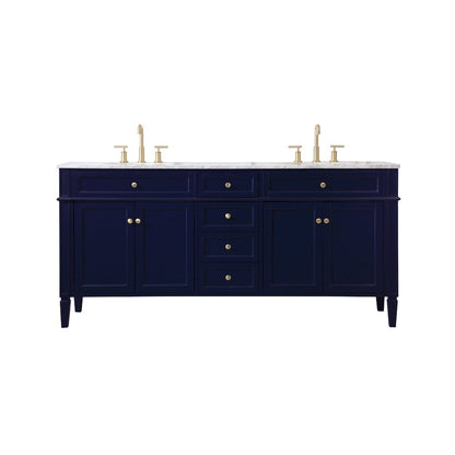 72 inch double bathroom vanity in blue