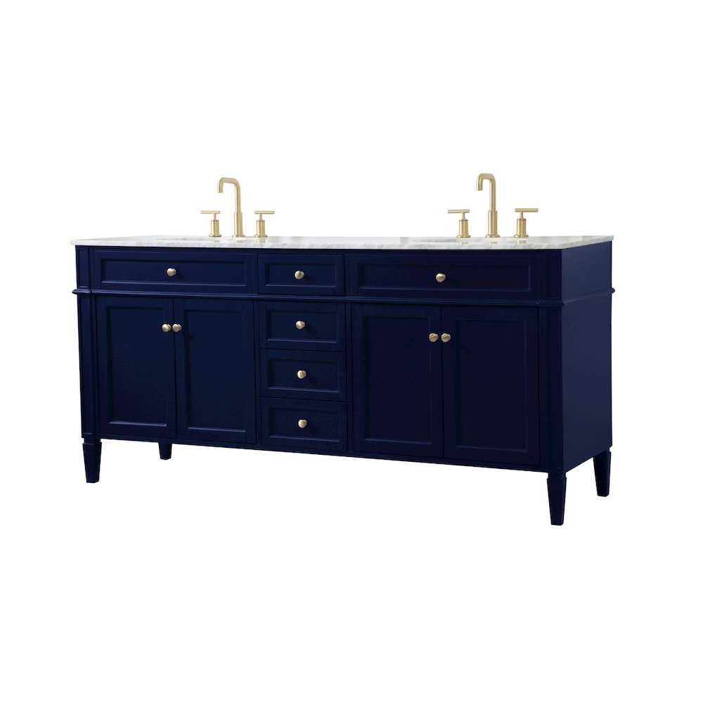 72 inch double bathroom vanity in blue