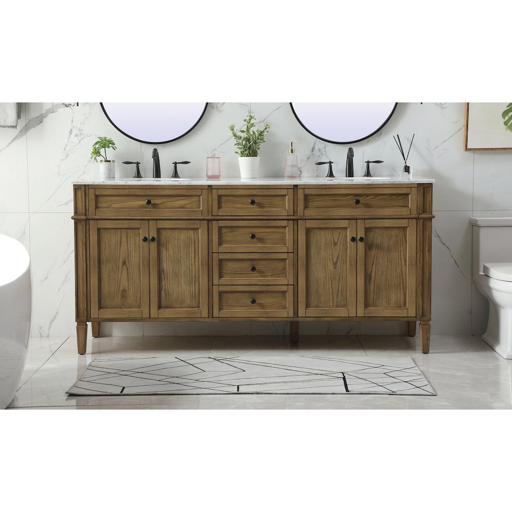 72 inch double bathroom vanity in driftwood