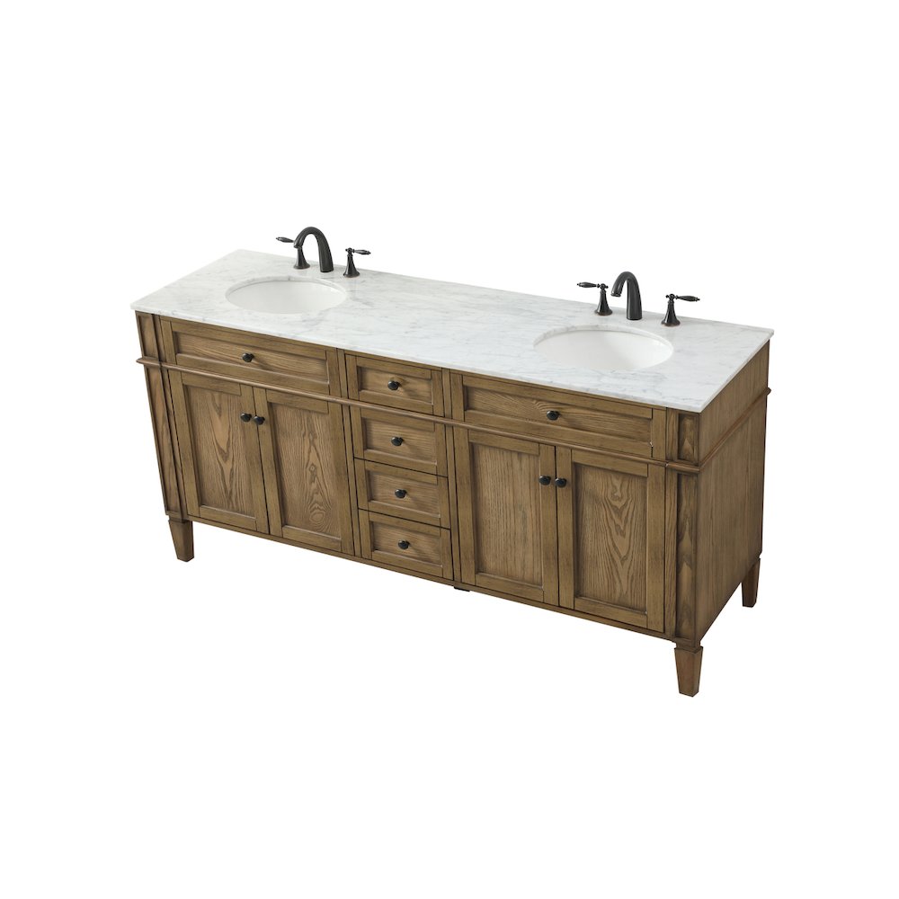 72 inch double bathroom vanity in driftwood