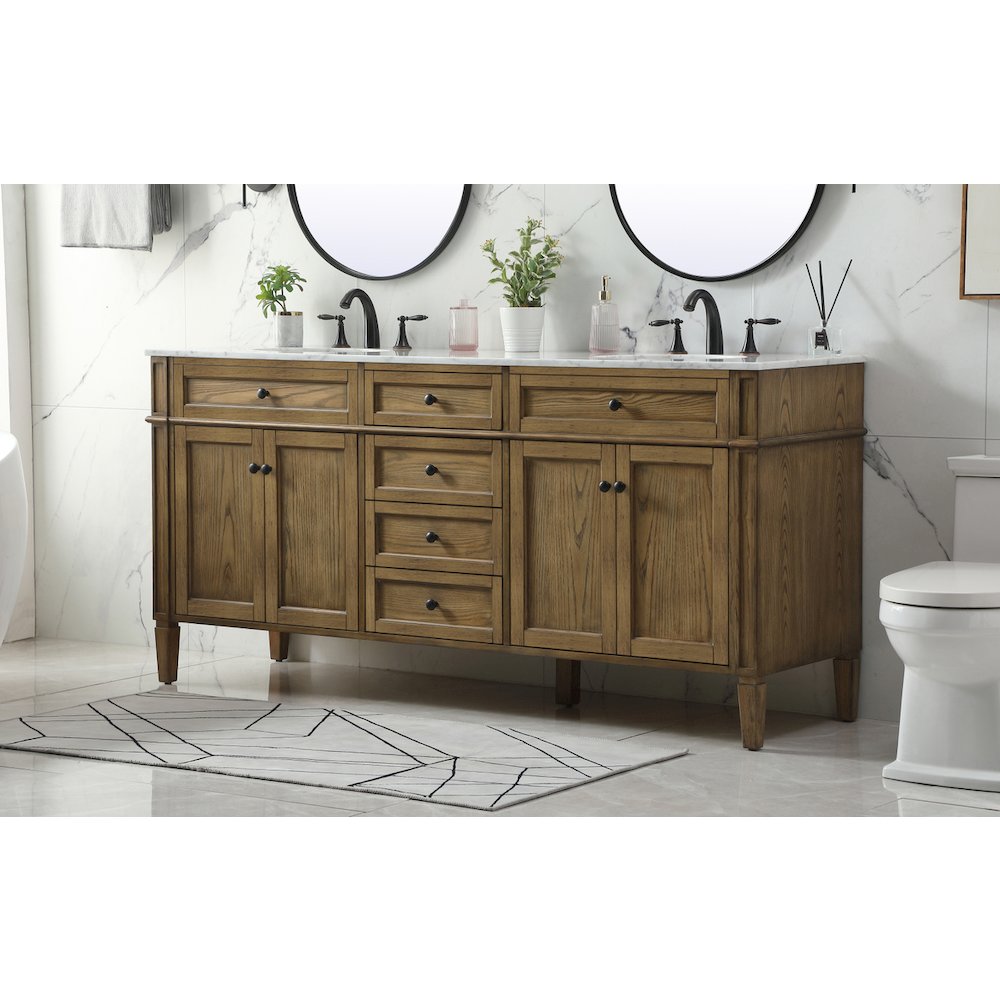 72 inch double bathroom vanity in driftwood