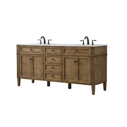 72 inch double bathroom vanity in driftwood