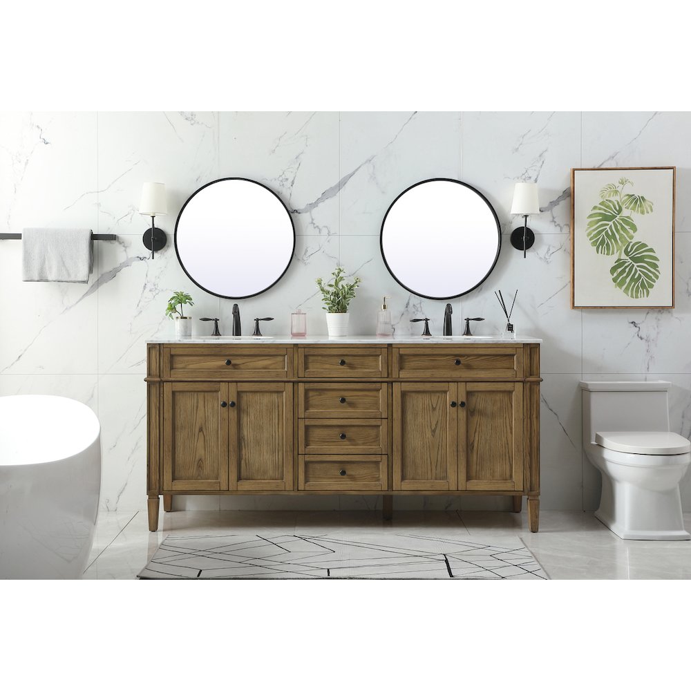 72 inch double bathroom vanity in driftwood