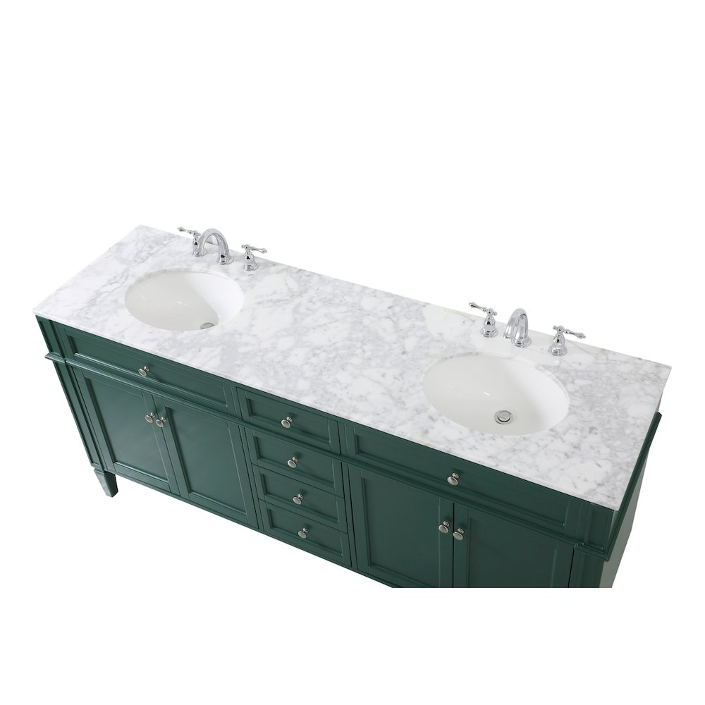 72 inch double bathroom vanity in green
