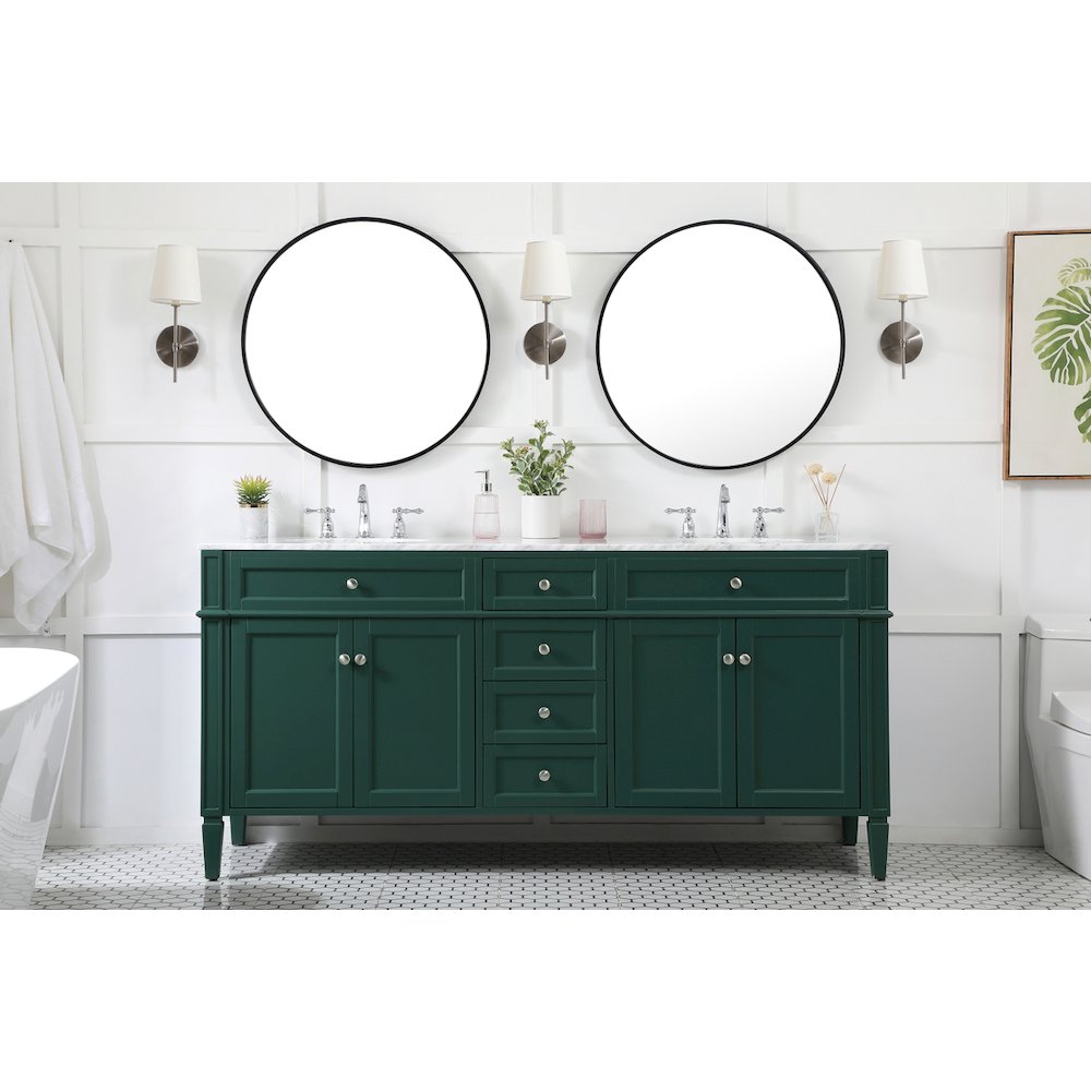 72 inch double bathroom vanity in green