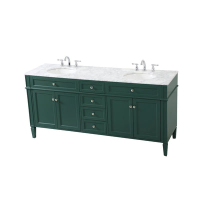 72 inch double bathroom vanity in green