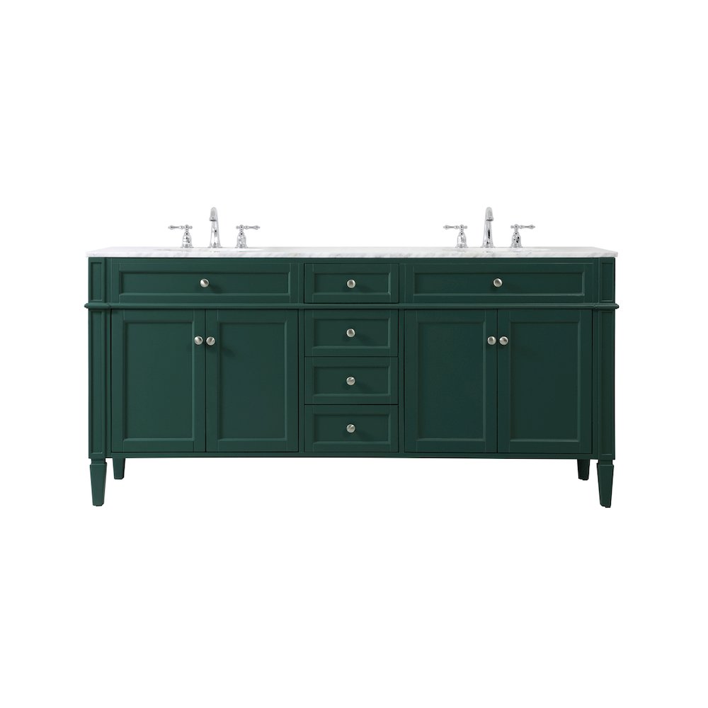 72 inch double bathroom vanity in green
