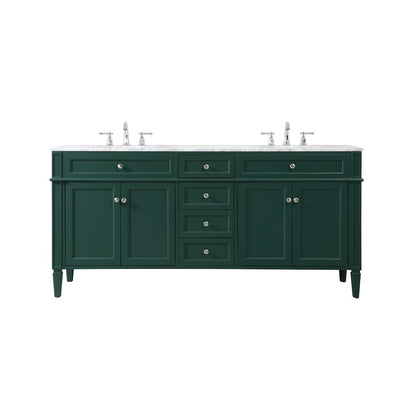 72 inch double bathroom vanity in green