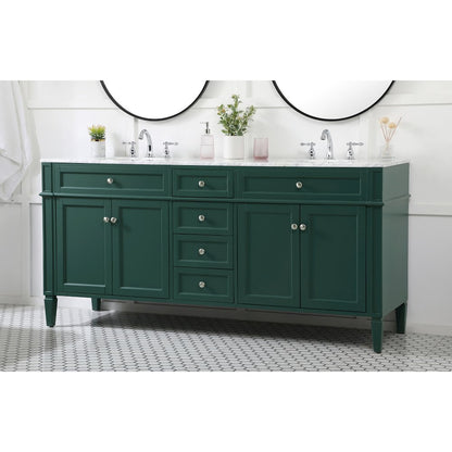 72 inch double bathroom vanity in green