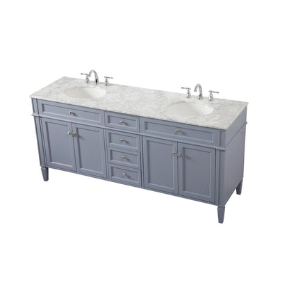 72 inch double bathroom vanity in grey