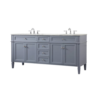 72 inch double bathroom vanity in grey