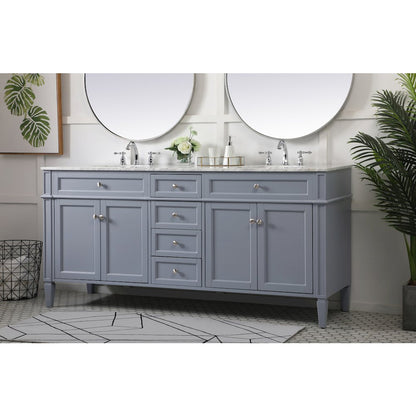 72 inch double bathroom vanity in grey