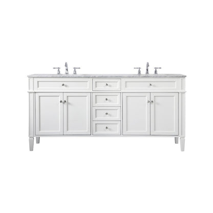 72 inch double bathroom vanity in white