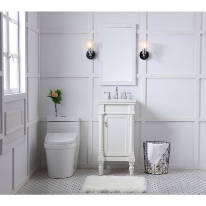 18 inch Single Bathroom vanity in antique white