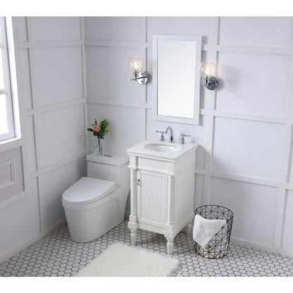 18 inch Single Bathroom vanity in antique white