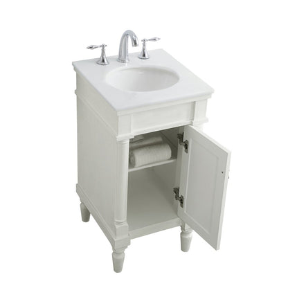 18 inch Single Bathroom vanity in antique white