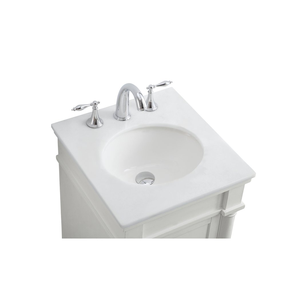 18 inch Single Bathroom vanity in antique white