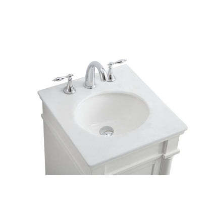 18 inch Single Bathroom vanity in antique white