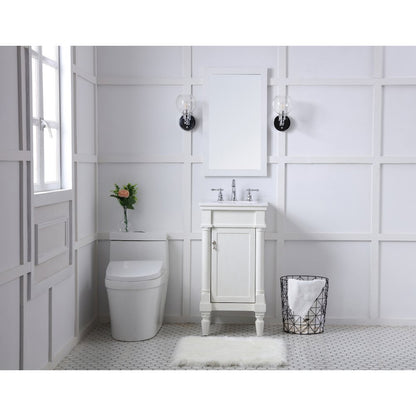 18 inch Single Bathroom vanity in antique white