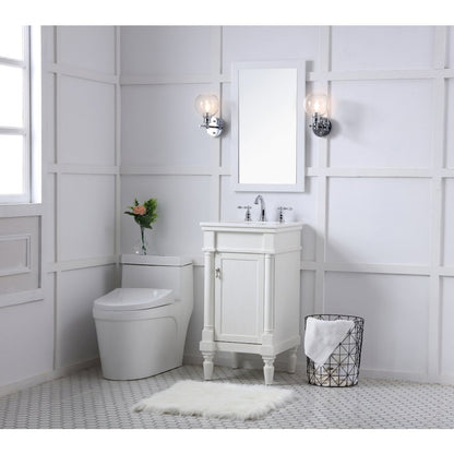 18 inch Single Bathroom vanity in antique white