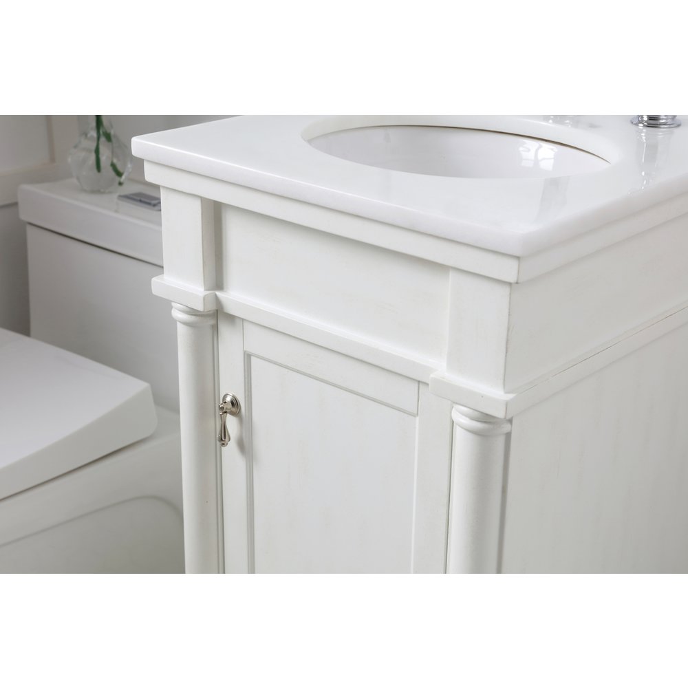18 inch Single Bathroom vanity in antique white