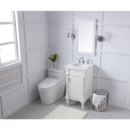 18 inch Single Bathroom vanity in antique white