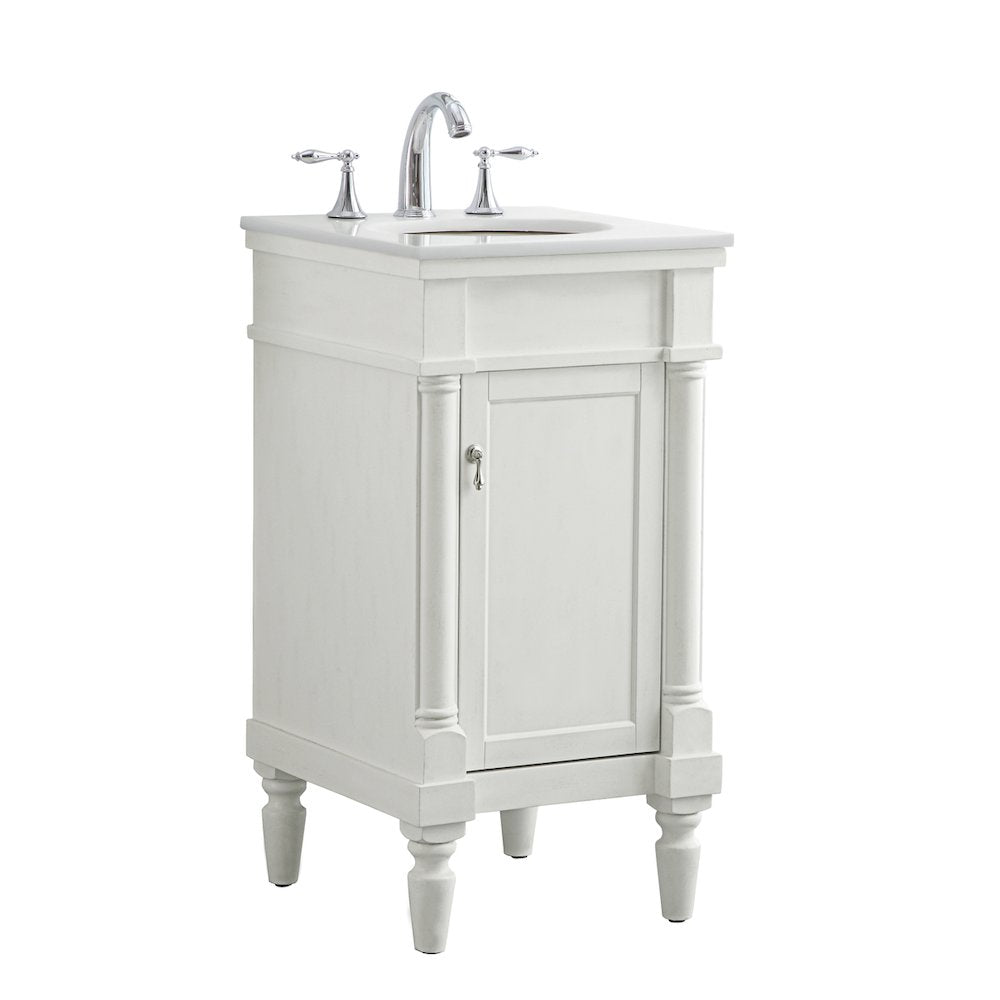 18 inch Single Bathroom vanity in antique white