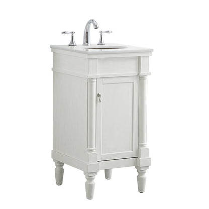 18 inch Single Bathroom vanity in antique white