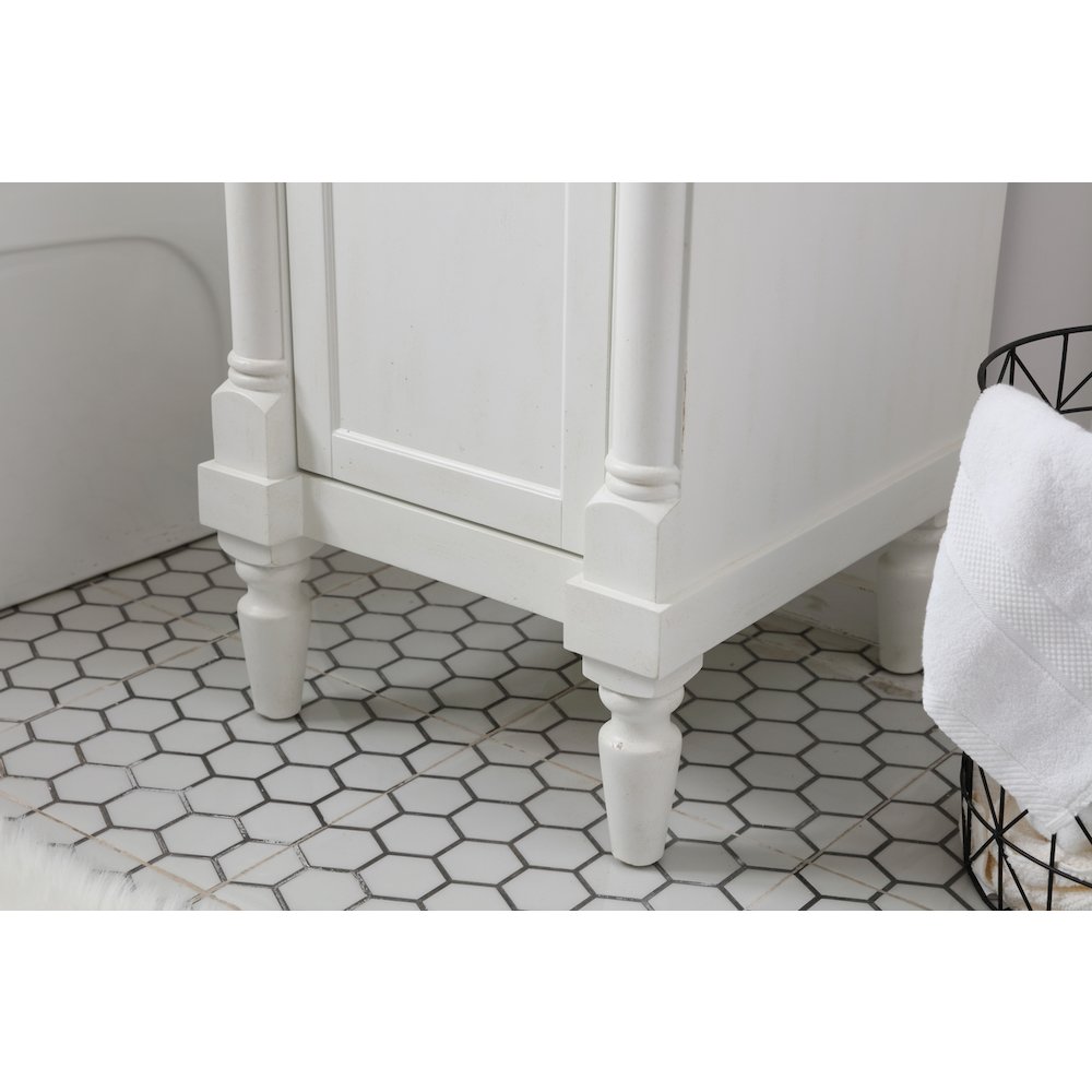 18 inch Single Bathroom vanity in antique white