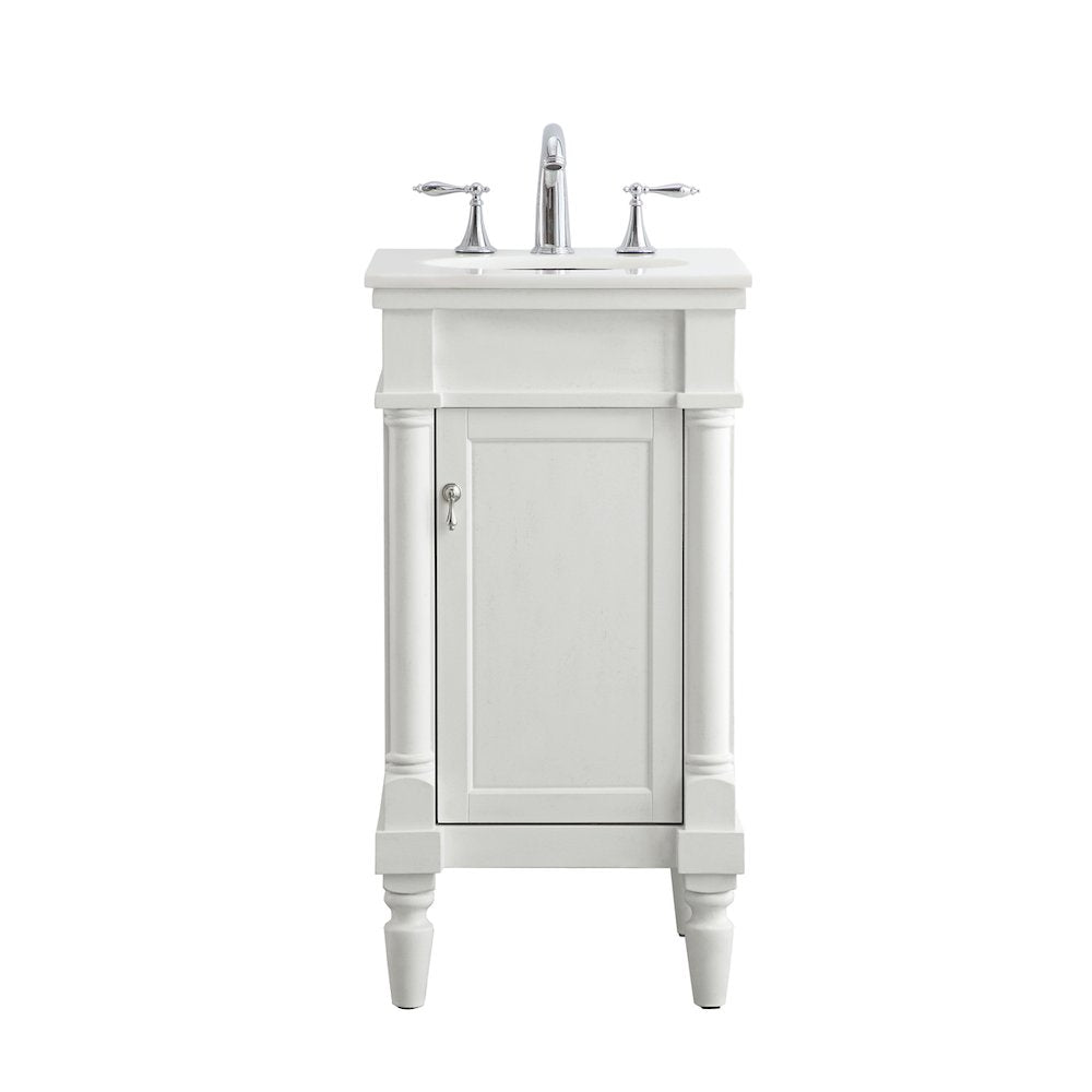 18 inch Single Bathroom vanity in antique white
