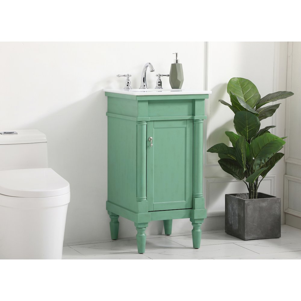 18.5 inch Single Bathroom vanity in vintage mint