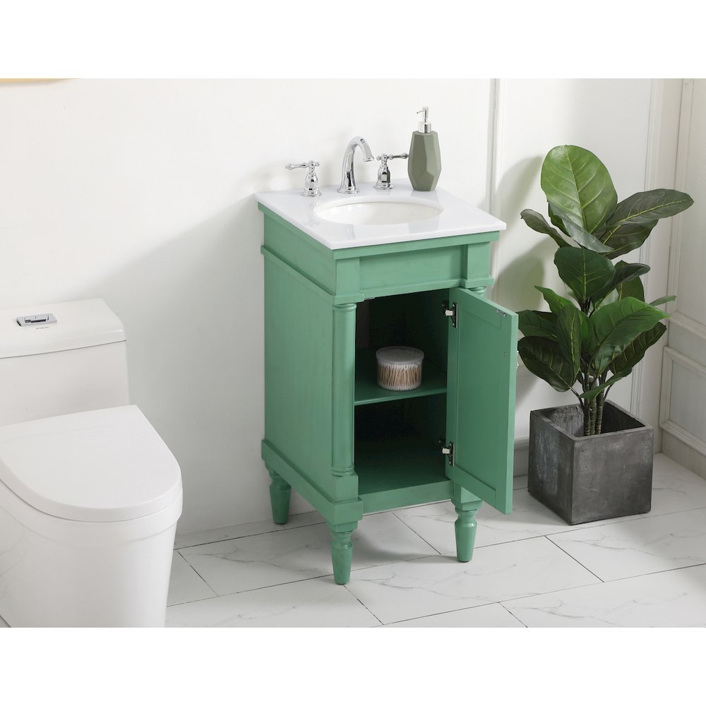 18.5 inch Single Bathroom vanity in vintage mint