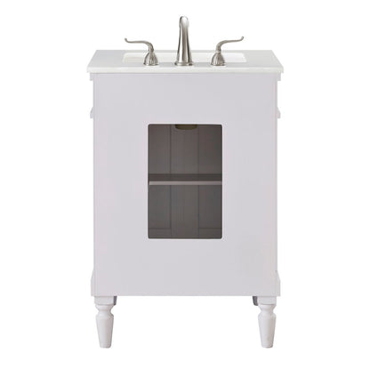 24 inch Single Bathroom vanity in Antique White