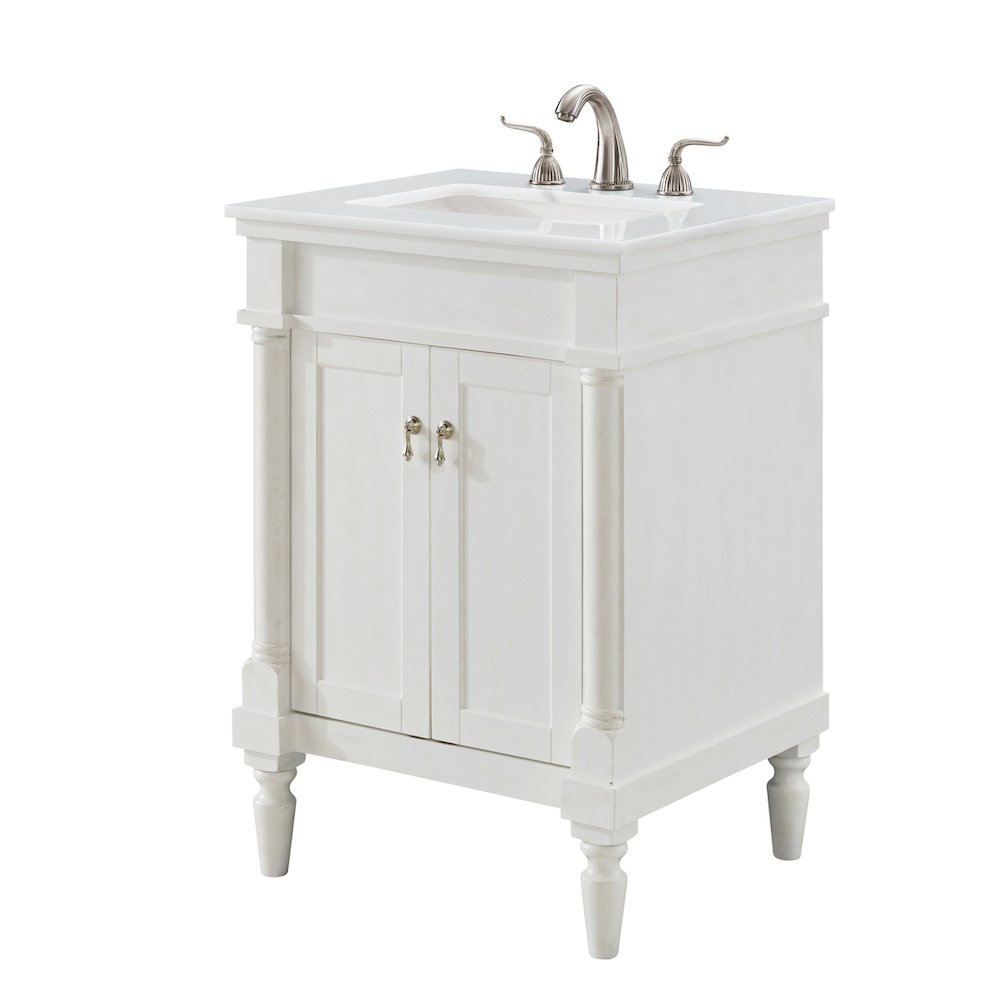 24 inch Single Bathroom vanity in Antique White