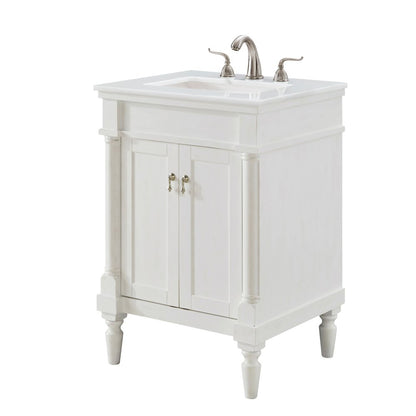 24 inch Single Bathroom vanity in Antique White