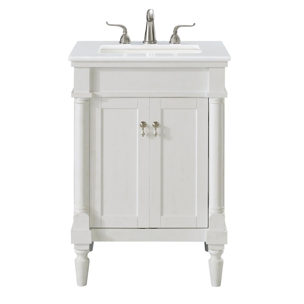 24 inch Single Bathroom vanity in Antique White