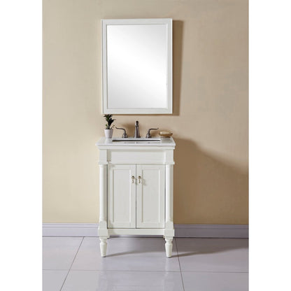 24 inch Single Bathroom vanity in Antique White