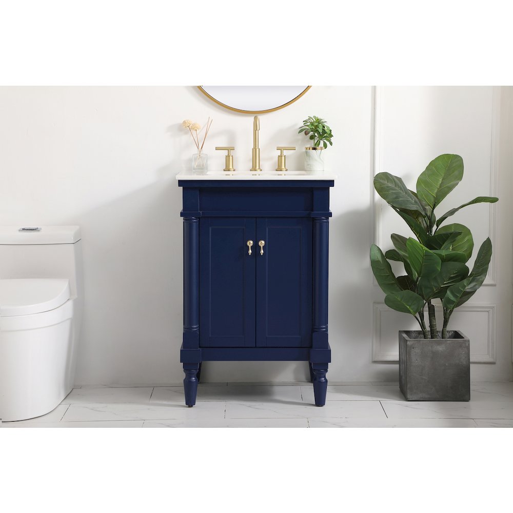 24 inch Single bathroom vanity in blue